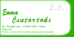 emma csutortoki business card